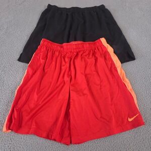 LOT OF 2 Nike Shorts Mens XXL Black Red Dri-FIT Basketball Athletic Training